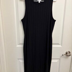 Black Ribbed Sleeveless Bodycon Maxie Dress